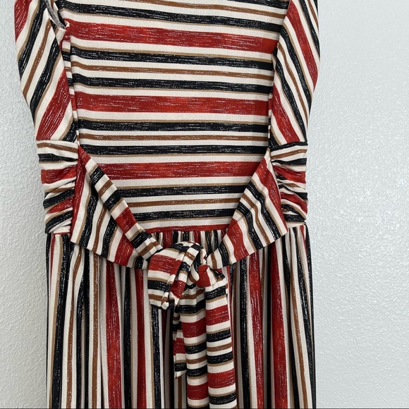 MINIMI DEEP V STRIPED SHIMMER DRESS SIZE MEDIUM - Picture 14 of 14